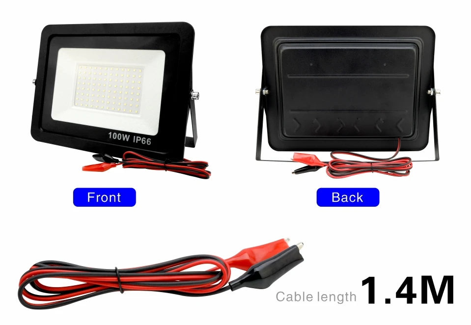 12V LED Flood Light – IP66 Waterproof Outdoor Spotlight for Camping and Marine