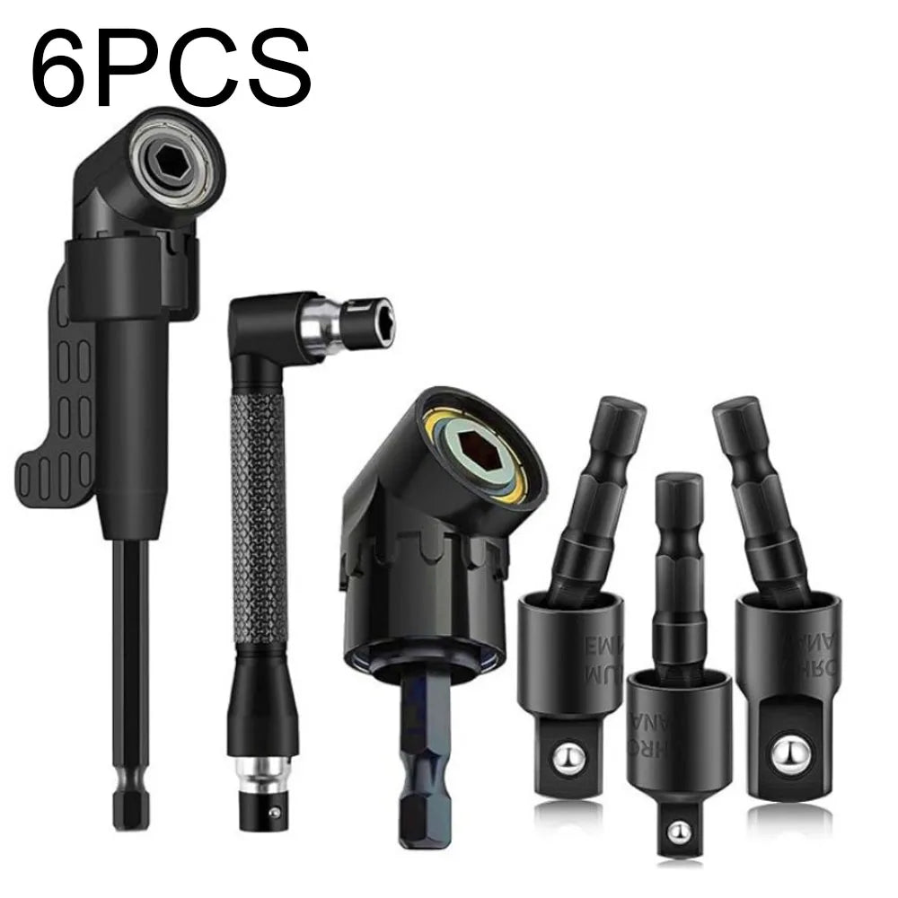 Flexible Drill Bit Extension Set – 105° Right Angle Adapter for Power Tools