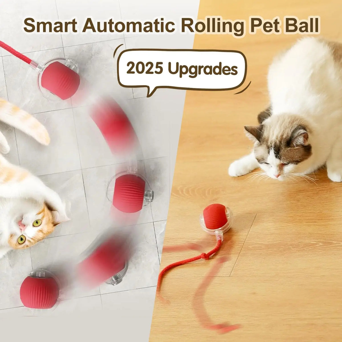 Interactive Rolling Cat Ball – Rechargeable Smart Toy for Pet Exercise