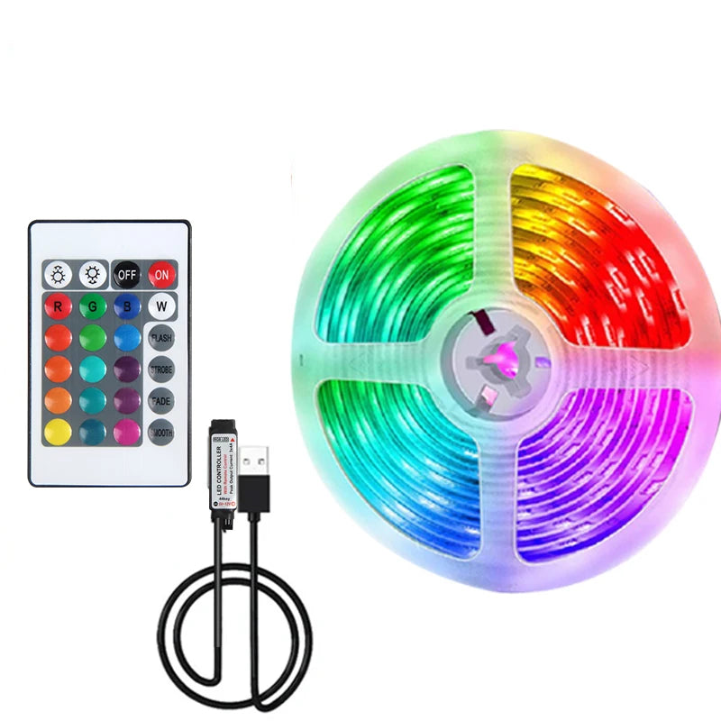 USB RGB LED Strip Light – Color Changing Remote for Holiday Decoration