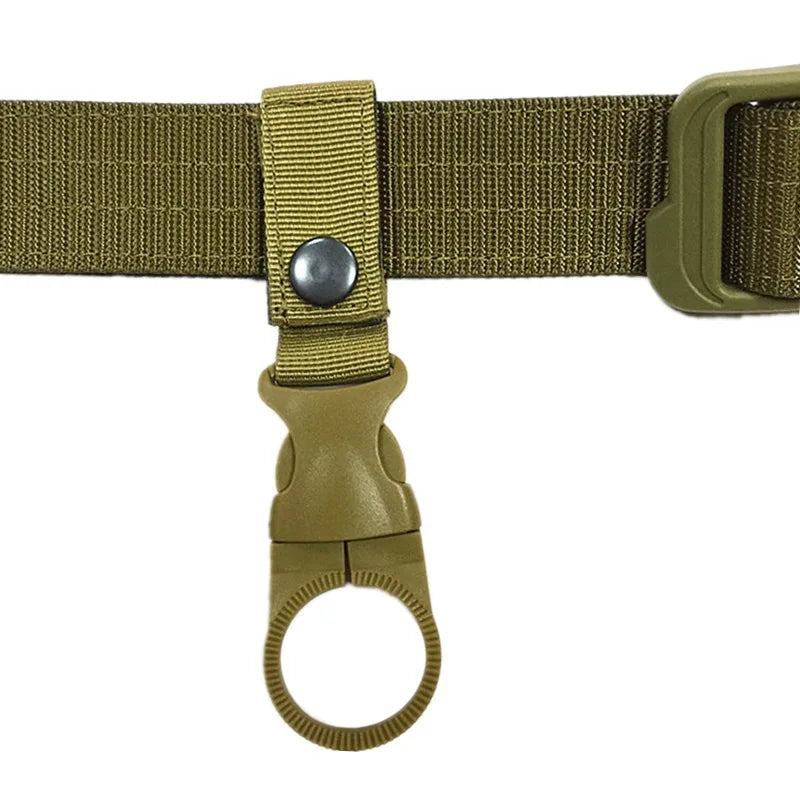 Nylon Webbing Bottle Holder – Tactical Carabiner Clip for Outdoor Hiking