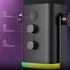USB XLR Dynamic Microphone – Touch Mute Studio Mic for Gaming and Podcasting