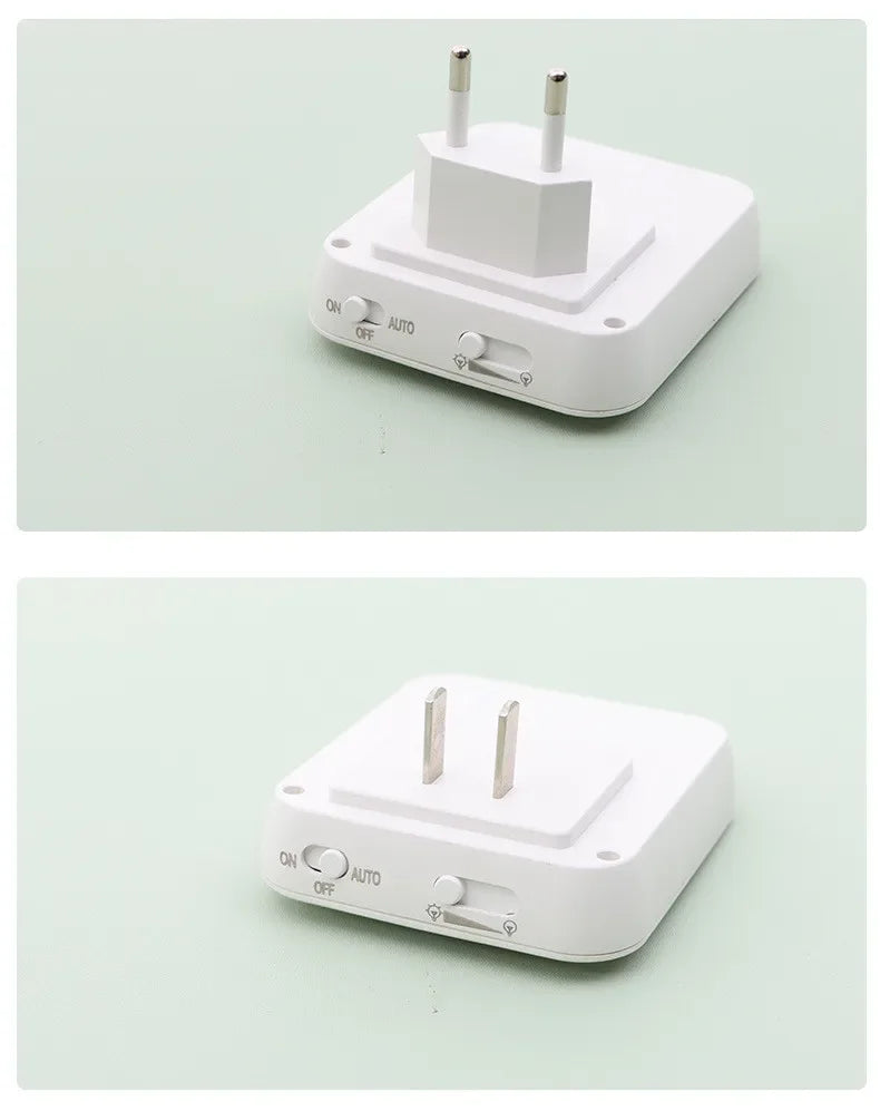 Motion Sensor LED Night Light – Dimmable EU Plug for Bedroom and Corridor