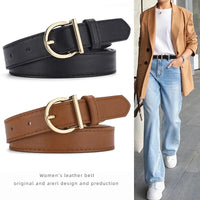 Genuine Leather Slim Belt – Adjustable Pin Buckle for Jeans and Casual Wear