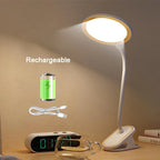 Rechargeable Clip-On LED Desk Lamp – Eye-Protection Light for Bedside Reading