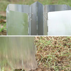 9-Plate Folding Windscreen – Aluminum Gas Stove Shield for Outdoor Camping