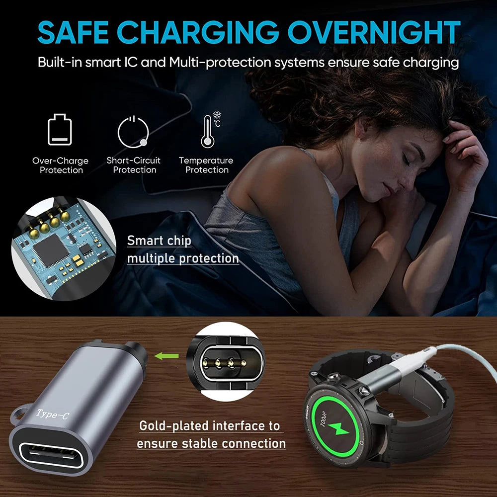 Portable Charging Adapter – Multi-Port Converter for Garmin Smartwatches