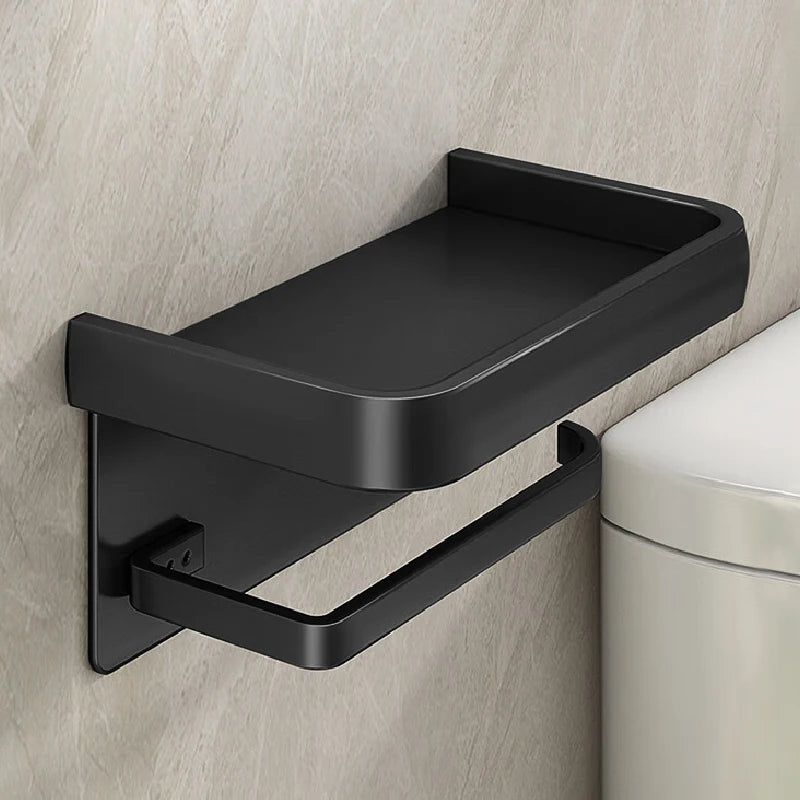 Aluminum Toilet Paper Holder – Wall Mounted Tissue Rack for Bathroom Storage