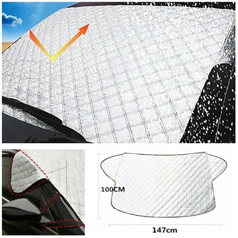Universal Windshield Sunshade – 150x70cm Snow and Ice Cover for Winter Summer