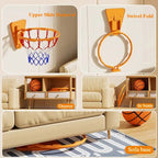 Wall Mounted Basketball Hoop – Foldable Mute Design for Kids Indoor Training