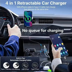 Retractable Car Charger – 120W Fast Charging Adapter for Mobile Devices