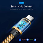 Braided Nylon USB-C Charging Cable – Fast Data Sync for Android and iPhone