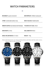 OLEVS Quartz Wristwatch – Leather Strap Classic Date for Men's Business