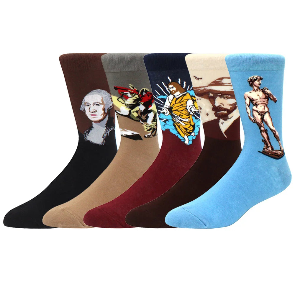 Cotton Novelty Crew Socks – Colorful Animal Print for Casual Halloween Wear