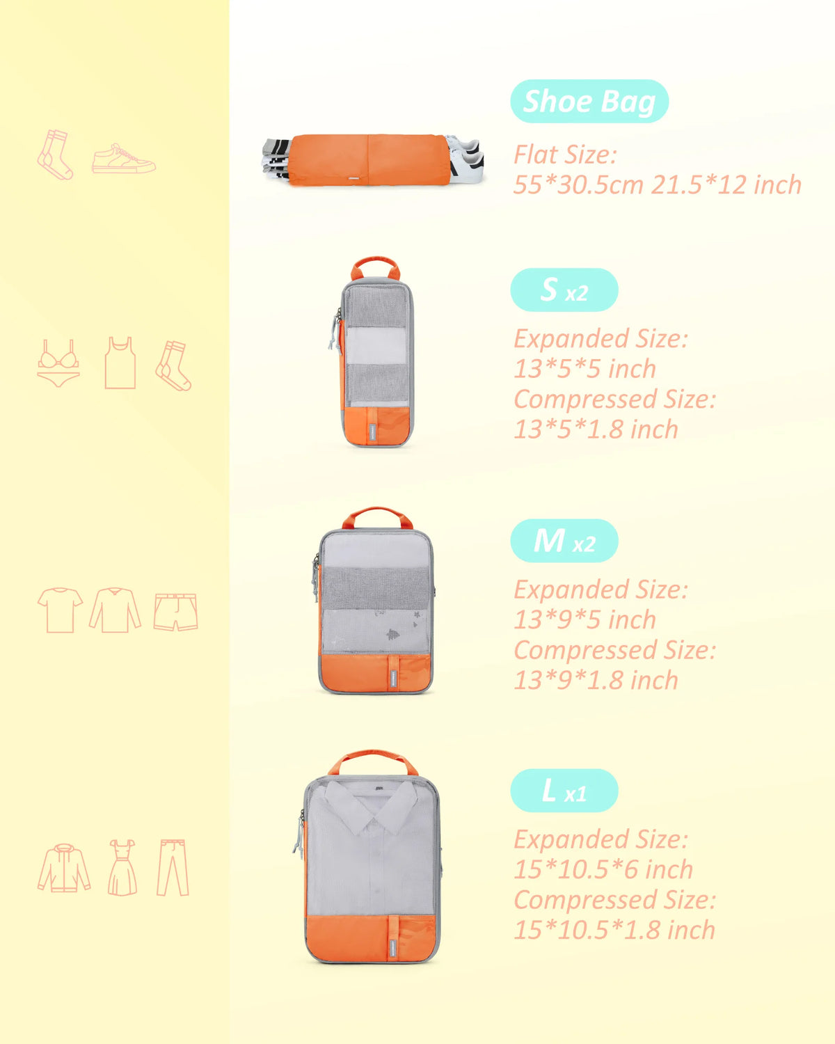 Compression Packing Cubes – Lightweight Luggage Organizers for Travel