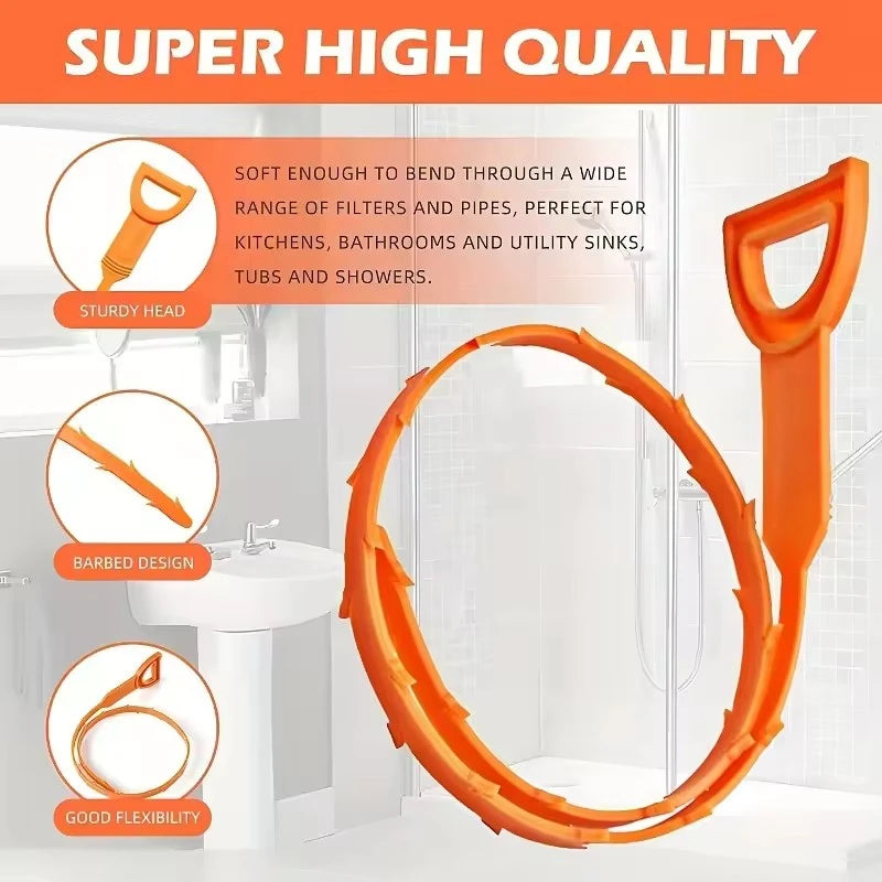 Drain Snake Hair Clog Remover – Flexible Sewer Tool for Bathroom Sink Blockages