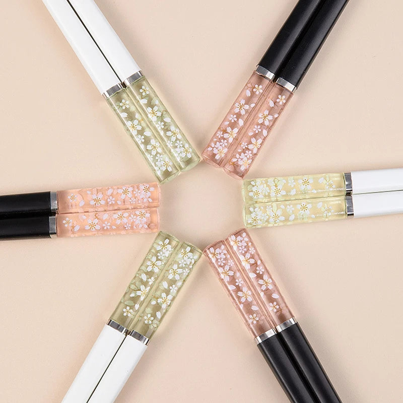 Sakura Japanese Chopsticks – Pink Cherry Blossom Reusable Tableware for Sushi