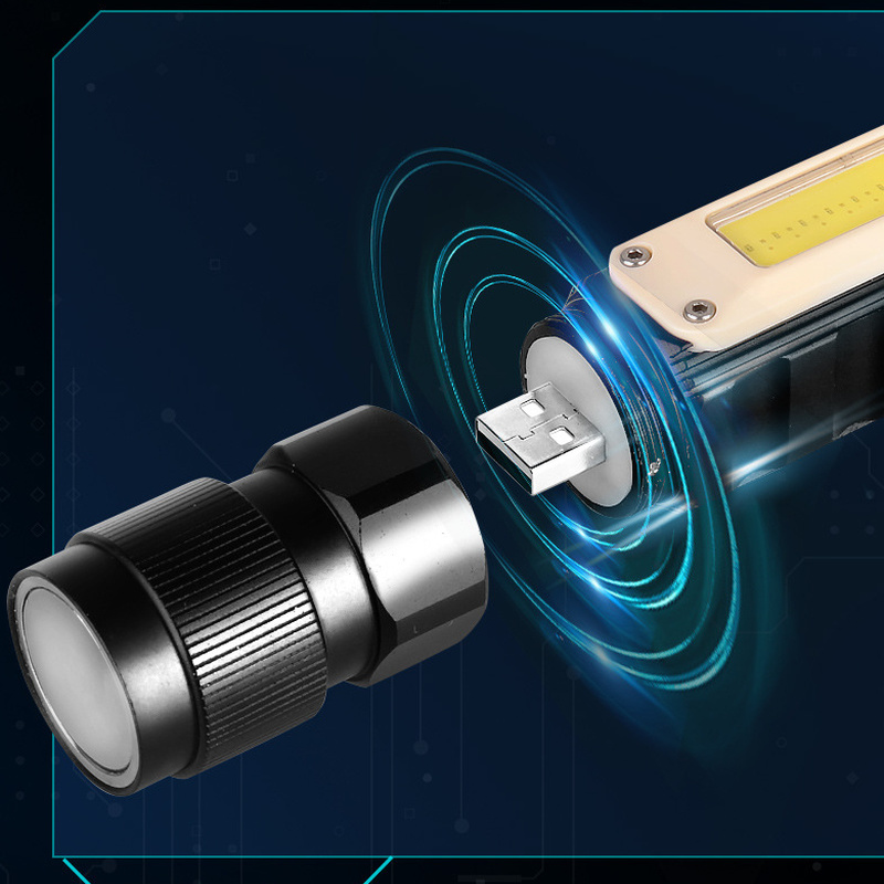 Rechargeable LED Work Light – Magnetic COB Flashlight for Outdoor Repairs