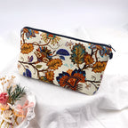 Floral Zipper Makeup Bag – Portable Travel Cosmetic Organizer for Women