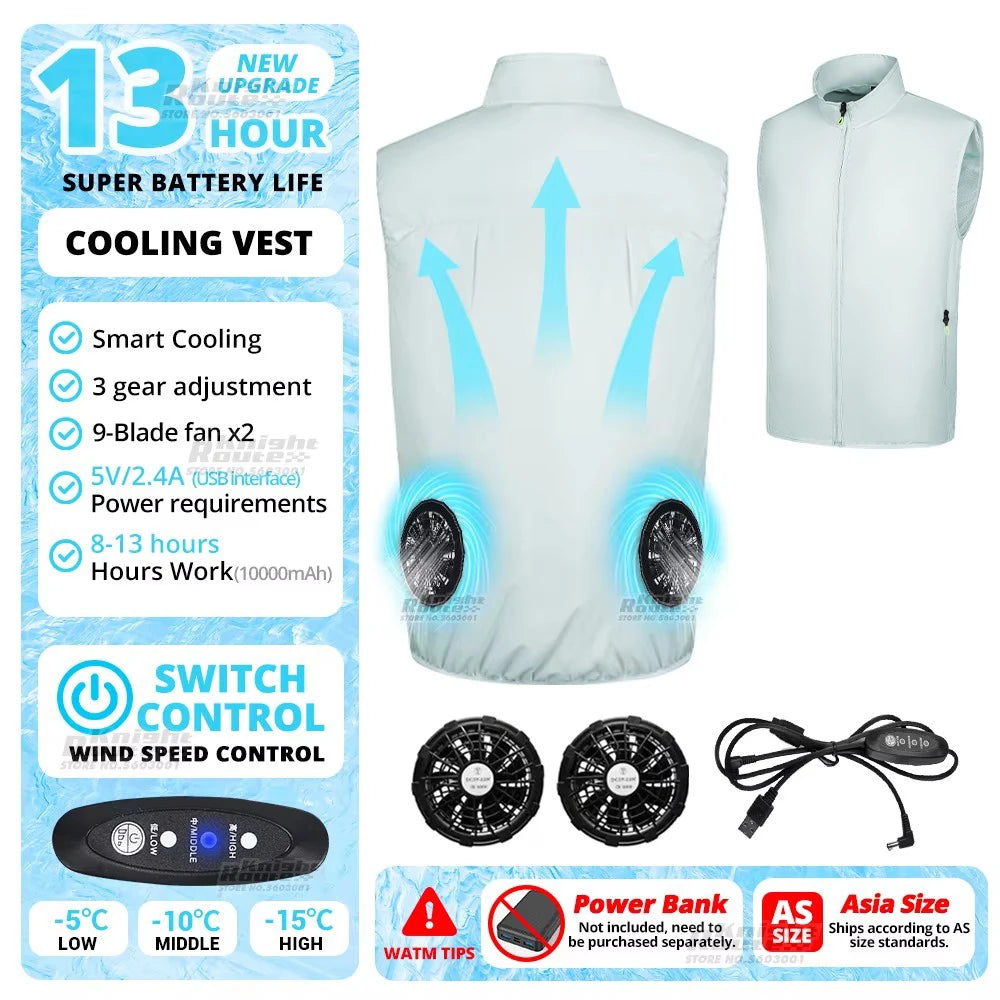 Air-Conditioned Cooling Vest – 13-Hour Fan System for High-Temperature Work