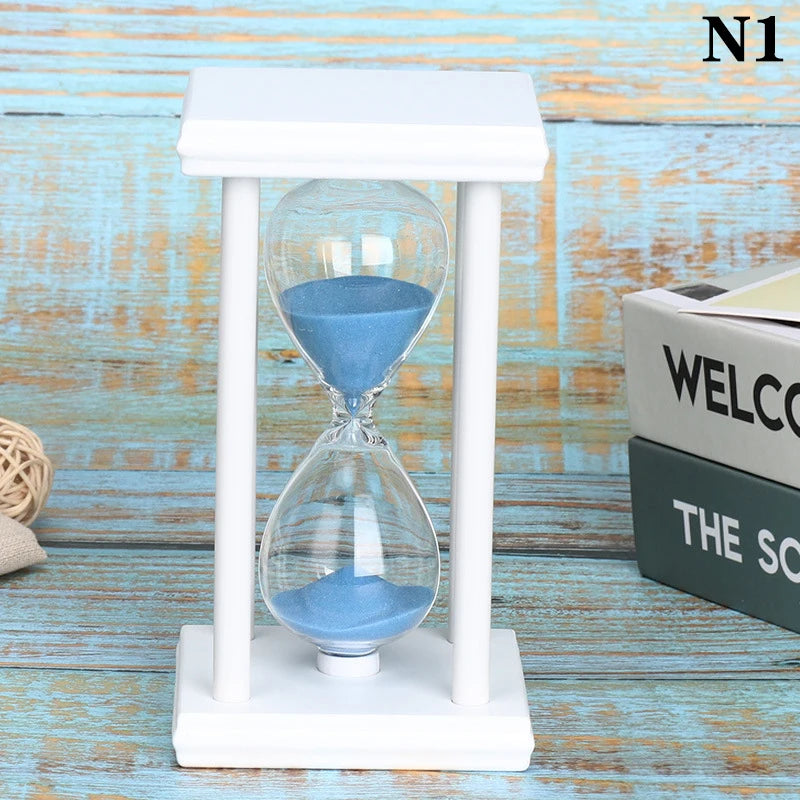 Wooden Sandglass Timer – 30 Minute Hourglass for Home Office Decor