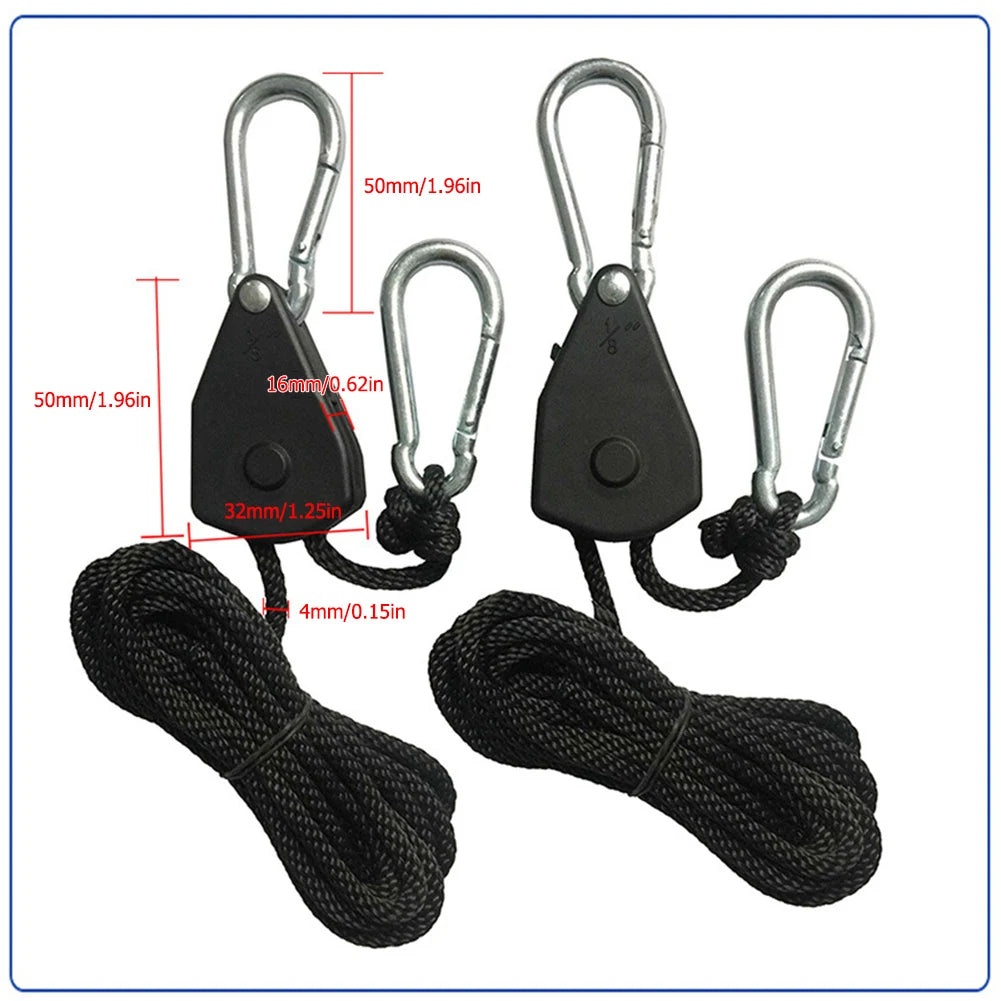Camping Tent Rope Tensioners – Adjustable Ratchet Pulley for Awning Setup