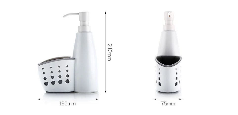 Soap Dispenser with Sponge Holder – 2-in-1 Kitchen Sink Organizer for Home