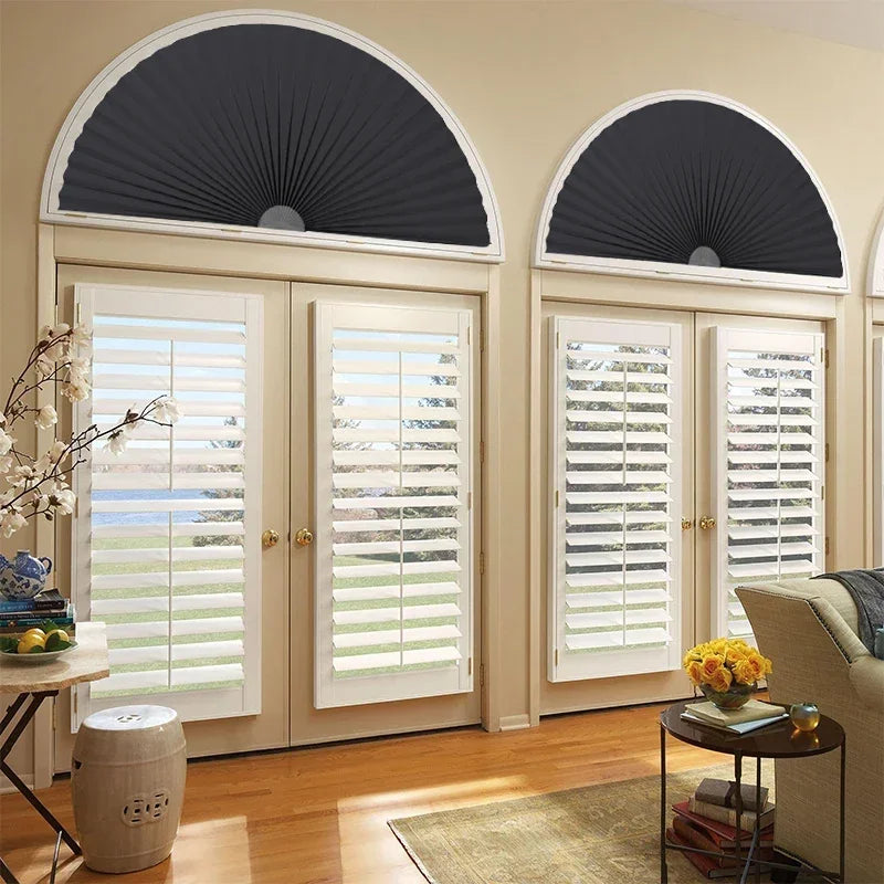 Self-Adhesive Pleated Blinds – Half Blackout Shades for Home Office Windows