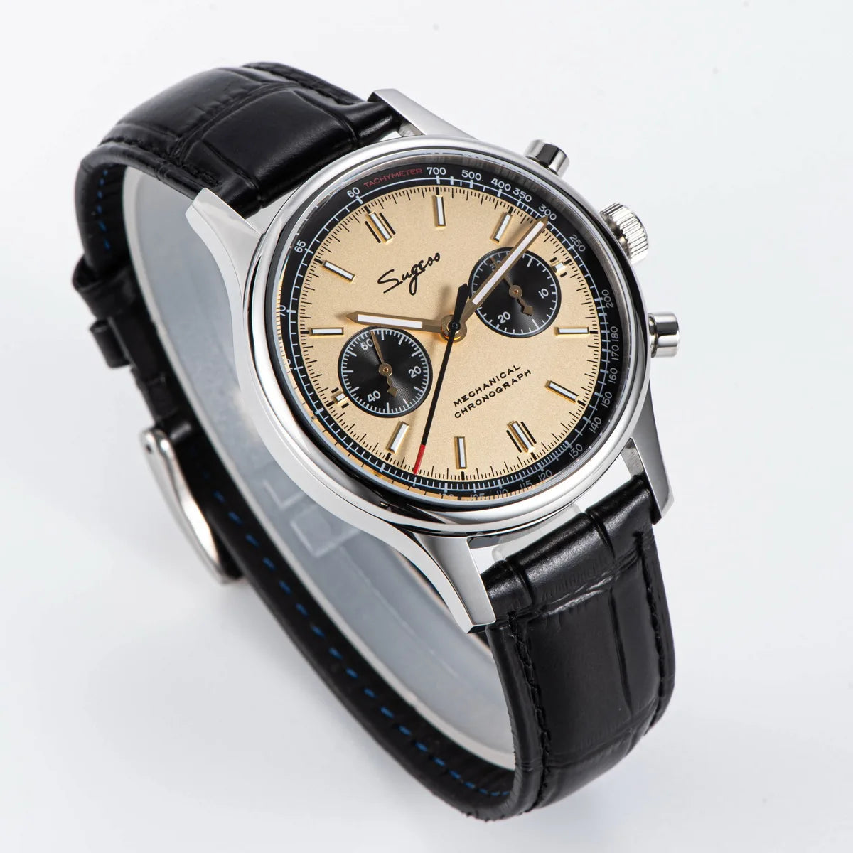 Sugess 1963 Mechanical Chronograph Watch – Sapphire Pilot Style for Men