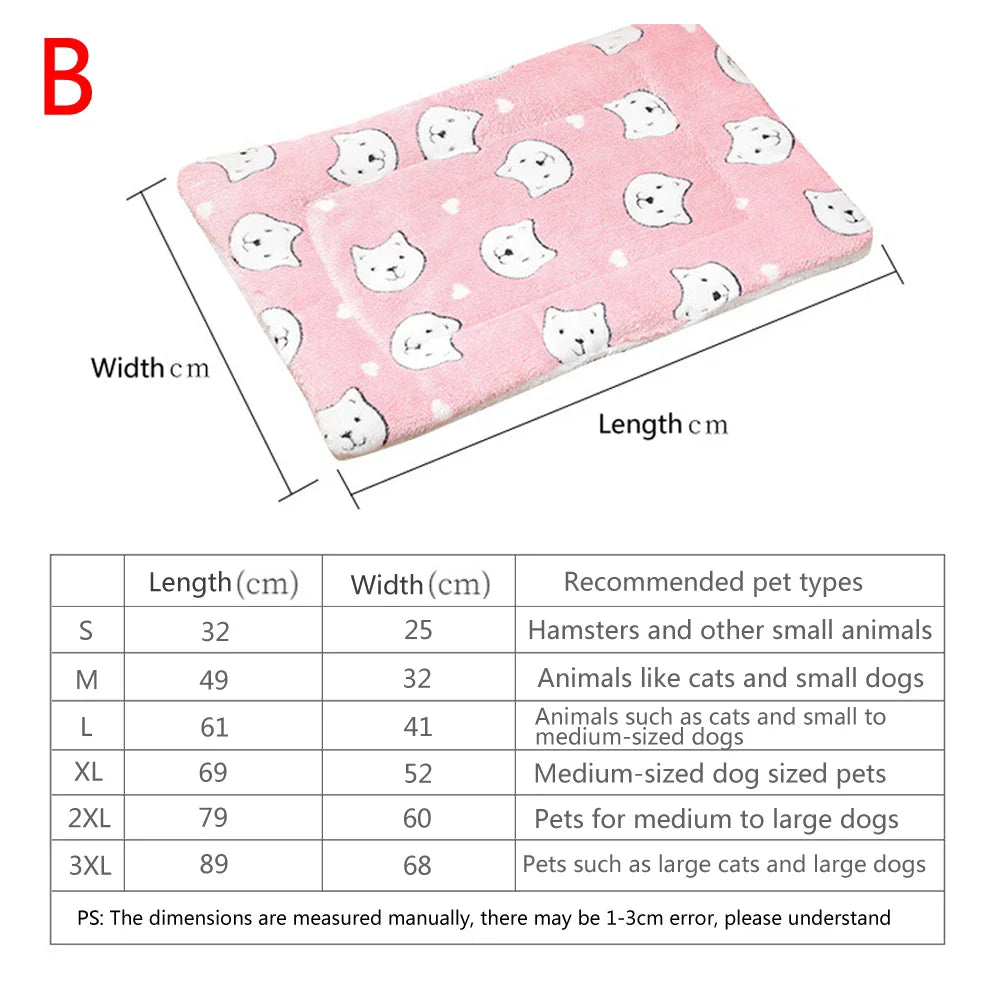 Flannel Pet Bed – Thickened Sleeping Mat for Small and Large Dogs and Cats