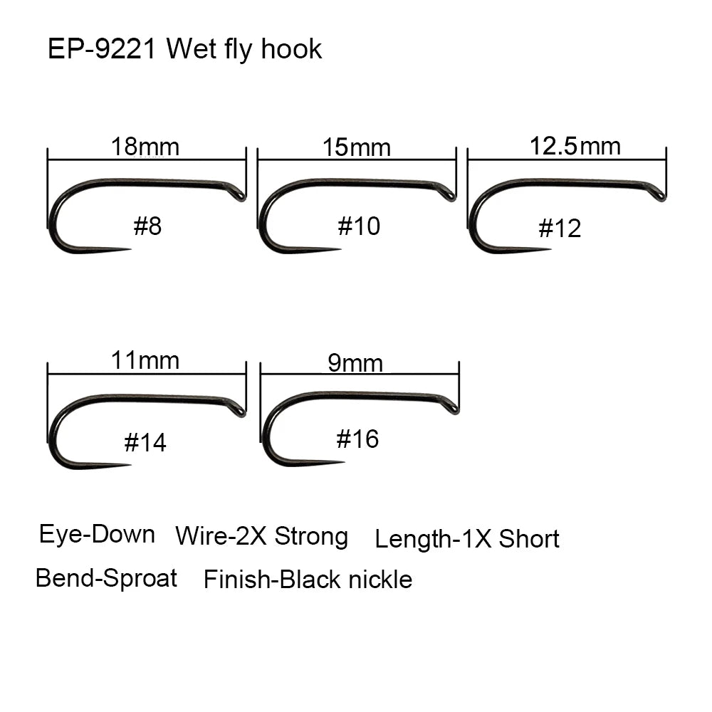 Barbless Fly Fishing Hooks – Black Nickel Steel for Dry and Wet Fly Tying