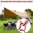 Aluminium Tent Rope Tensioner – 3-Hole Wind Cord Buckle for Camping Gear
