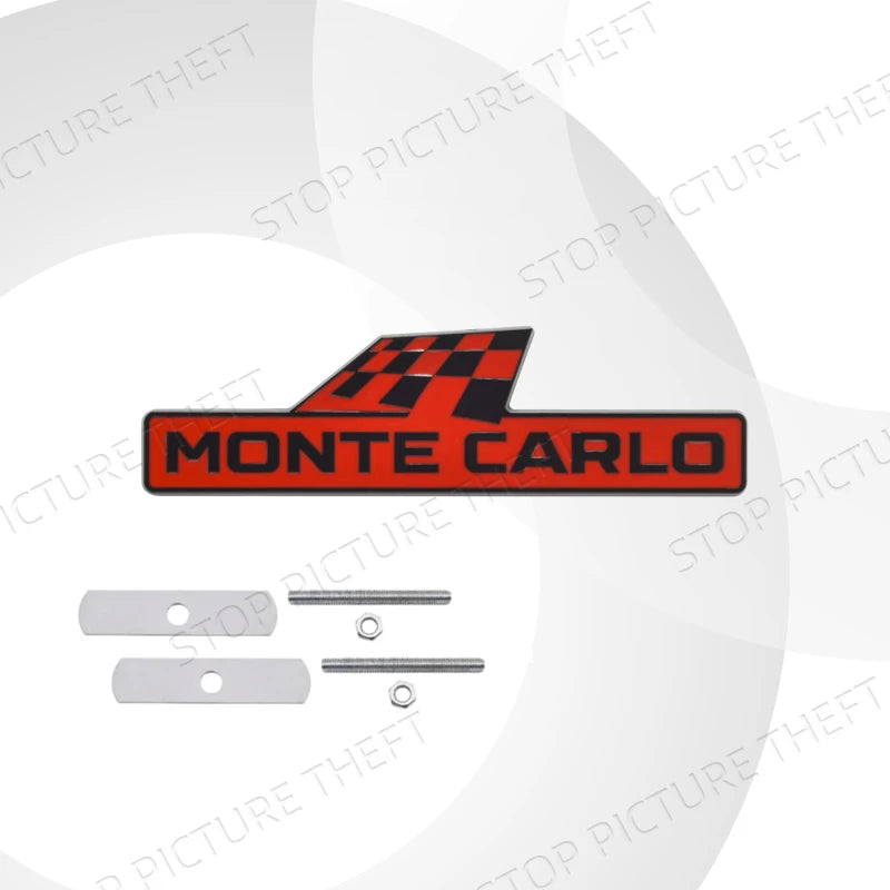 Metal Racing Flag Emblem – Monte Carlo Grille Badge for Skoda Sport Line
