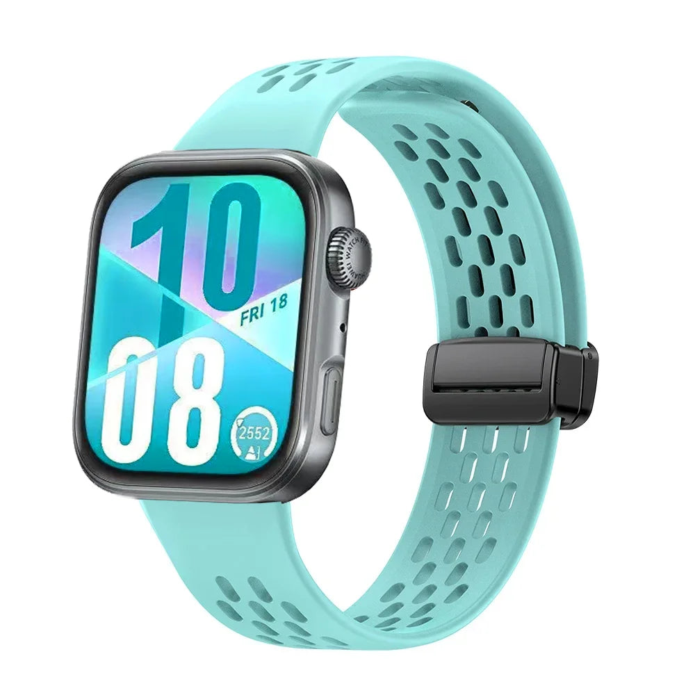 Magnetic Silicone Watch Strap – Breathable Sports Band for Huawei Watch Fit