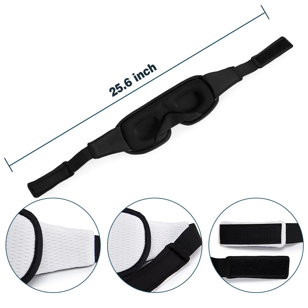 Soft 3D Contoured Eye Mask – Breathable Light Blocking for Travel Sleeping