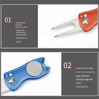 Foldable Golf Divot Tool – Groove Cleaner for Putting Green Training