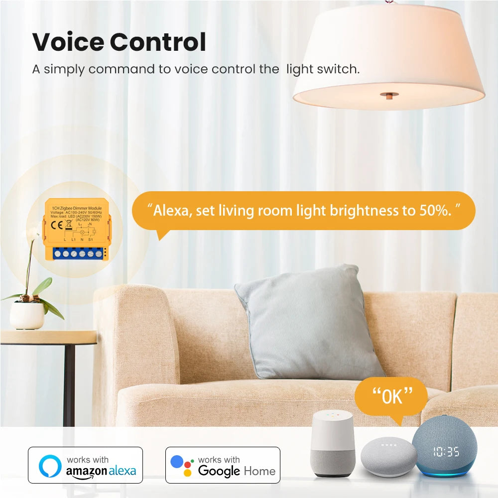 ZigBee Smart Dimmer Module – 2 Way LED Light Switch for Home Automation