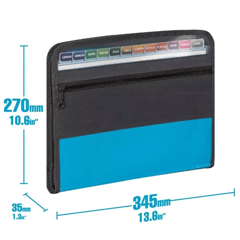 Expanding Accordion File Organizer – 13 Pockets with Zipper for Office
