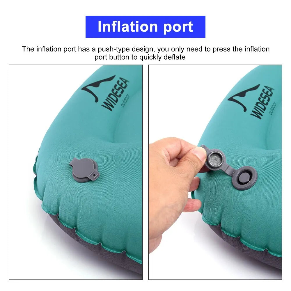 Portable Inflatable Camping Pillow – Compressible Air Cushion for Outdoors