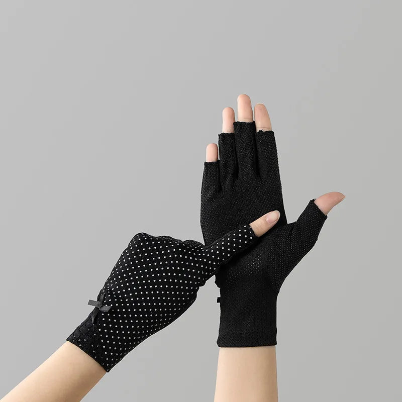 Cotton Fingerless Sunscreen Gloves – UV Protection for Driving and Outdoor