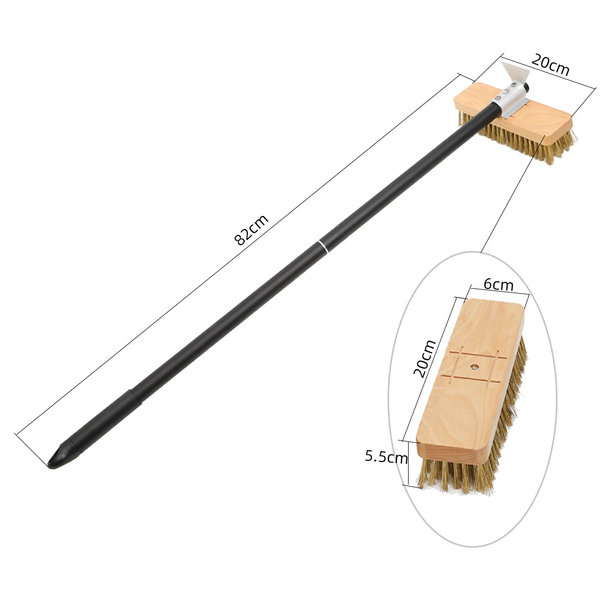 Brass Bristle Pizza Oven Brush – Long Wooden Handle for Kitchen Grill Cleaning