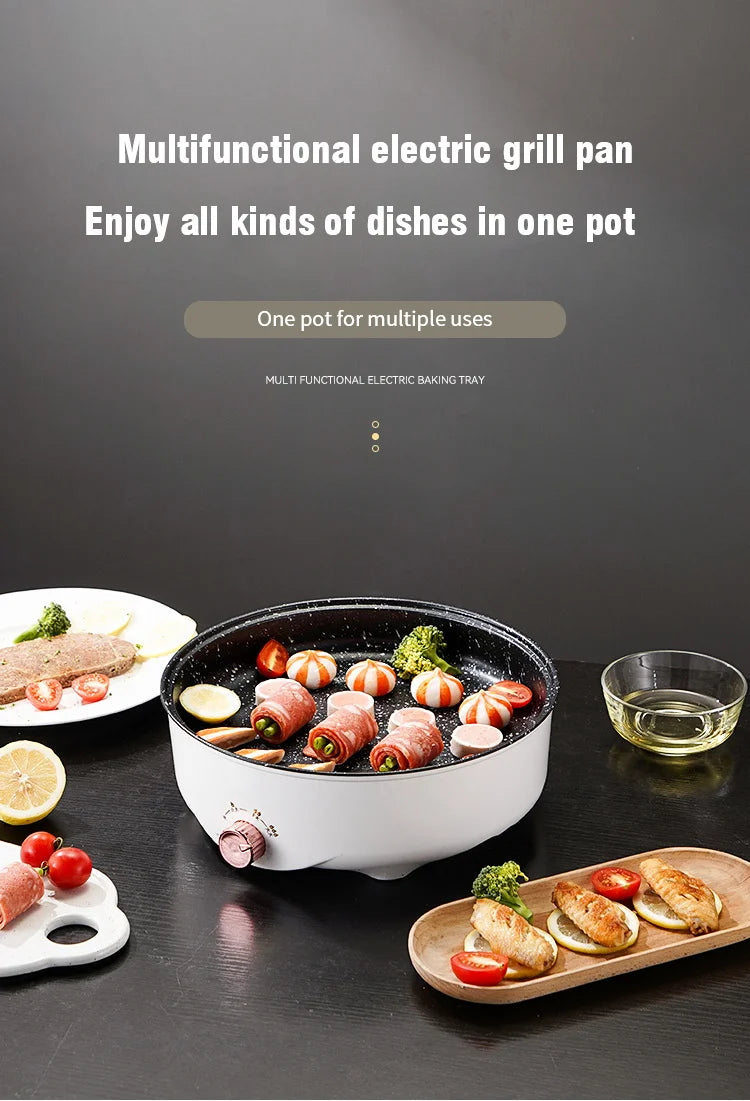 Electric Non-Stick Multicooker – Portable Frying Pan for Home Cooking