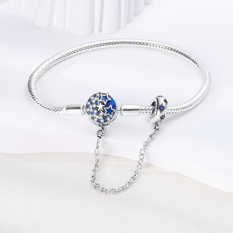 925 Sterling Silver Charm Bracelet – Adjustable Green Zircon for Birthday Gifts