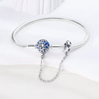 925 Sterling Silver Charm Bracelet – Adjustable Green Zircon for Birthday Gifts