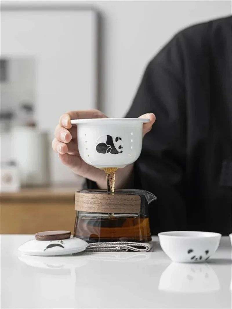 Portable Travel Tea Set – Ceramic Teapot and Cups for Camping