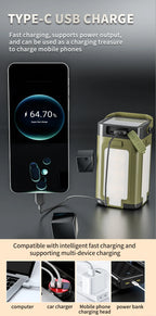 Foldable Solar Camping Light – 2000mAh Power Bank for Outdoor Hiking Tent