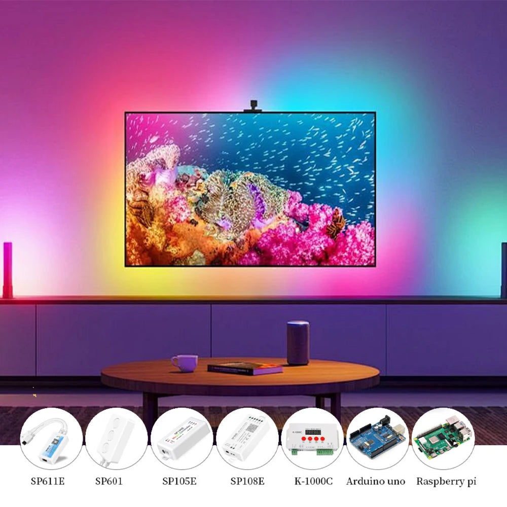 Addressable RGB LED Strip – Programmable WS2811 COB Light for Home Decor