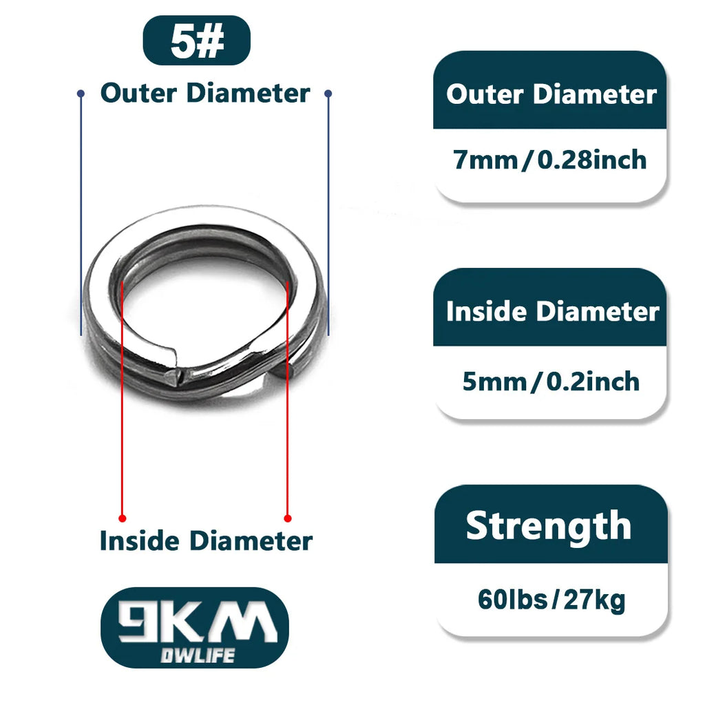 Stainless Steel Split Rings – Heavy Duty Fishing Lure Terminal Tackle