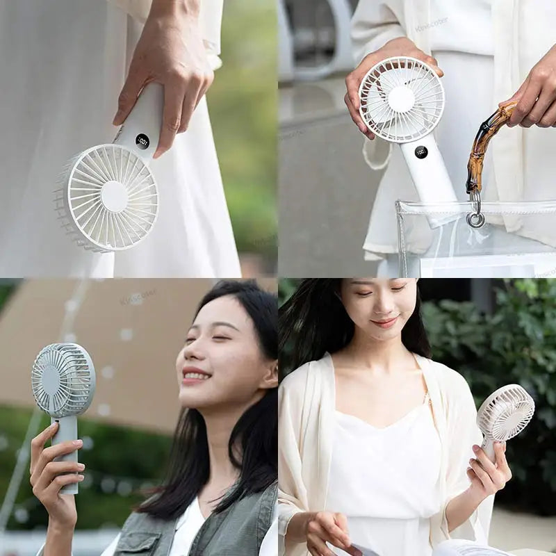 Portable Handheld USB Fan – Rechargeable Stepless Speed Desktop Cooling Fan