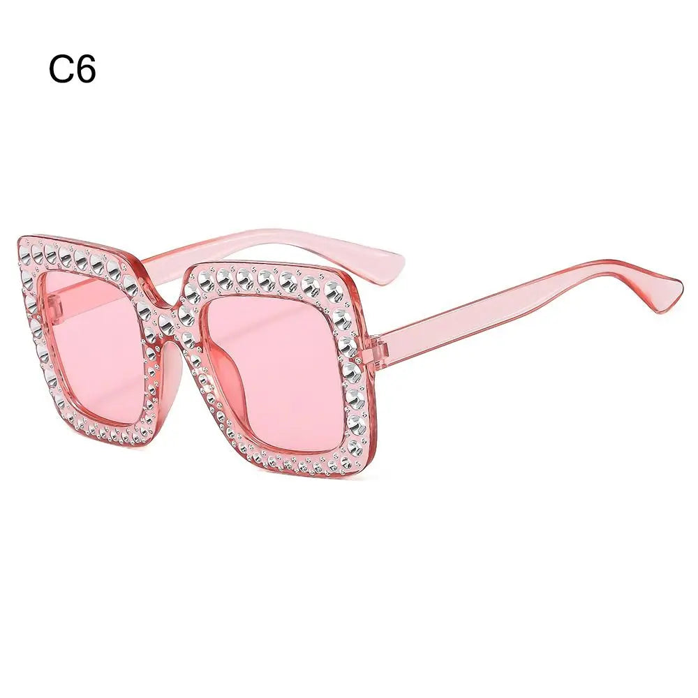 Rhinestone Square Sunglasses – UV400 Kids Eyewear for Outdoor Sun Protection